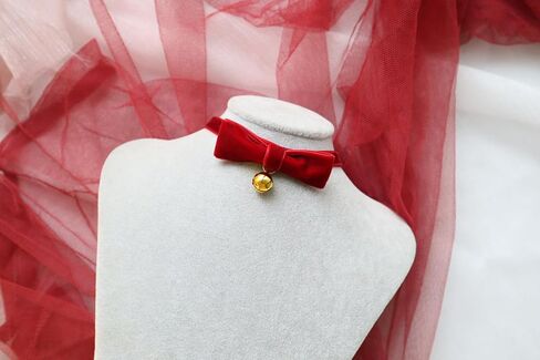 Christmas Red Velvet Choker Necklace Bell Pearl Pendant Necklace Christmas Holiday Necklace Jewelry in Saudi Arabia