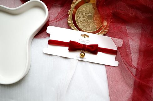 Christmas Red Velvet Choker Necklace Bell Pearl Pendant Necklace Christmas Holiday Necklace Jewelry in Saudi Arabia
