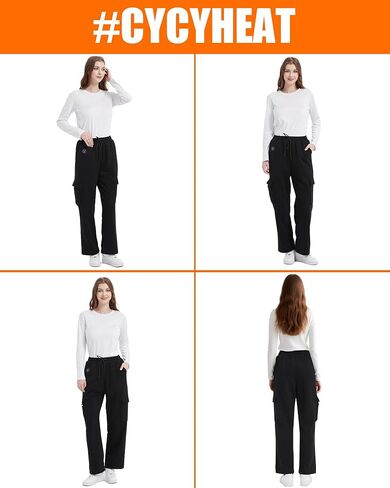 Women Heated Pants, 4 IN1 Control Switch Cargo Baggy Heating Sweatpants for Womens, Upgraded 7.4V 10000mAh Battery Pack in Kuwait