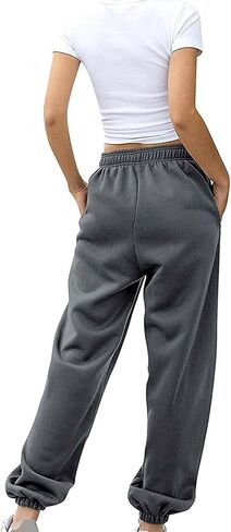JiXiang Womens Baggy Sweatpant Joggers 2025 Cinch Bottom Casual High Waisted Pants Pocket Sport Workout Active Lounge Trouser in Saudi Arabia