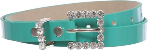 beltiscool Women's Rhinestone Skinny Patent Non Leather Dress Belt in Saudi Arabia