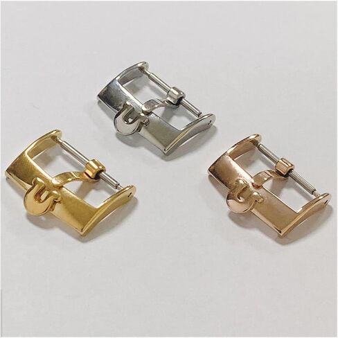 UNNIQ Watch Accessory Strap 12 Mm 14 Mm 16 Mm 18 Mm 20 Mm Watch Men's Pin Safety Buckle Stainless Steel Buckle Suitable Compatible With Omega Compatible With Seamaster Strap clasp (Color : Rose Gold in Saudi Arabia