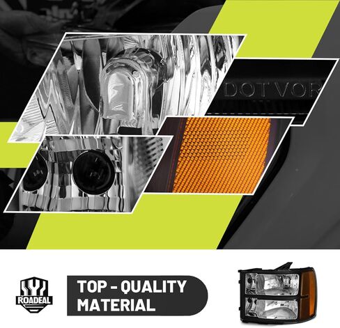 المصابيح الأمامية ث/مصابيح لـ 2007-2013 سيارة GMC موديل سييرا 1500/2007-2014 سييرا 2500 HD 3500 HD كشافات هالوجين بديلة للسائق وجانب الركاب in Kuwait