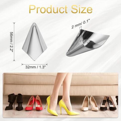 uxcell 2Pcs Metal Shoes Pointed Protector High Heel Toe Caps Cover Durable Shoe Tip Cover Pointed Shoe Head Tips Cap for Shoe Protection Repair, Dress Shoe Protection (Gold, 32mm) in Kuwait