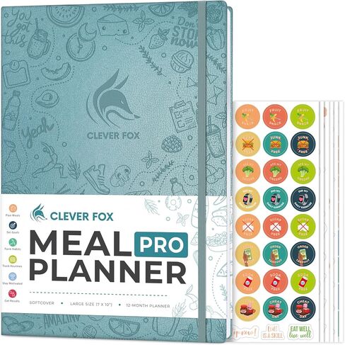 Clever Fox Meal Planner PRO – Weekly Meal Prep Journal with Grocery List & Weigh Loss Tracker – Diet, Fitness & Welness Log Book – Nutrition Diary Notebook – Lasts 12 Months, 7x10" (Rose Gold) in Kuwait