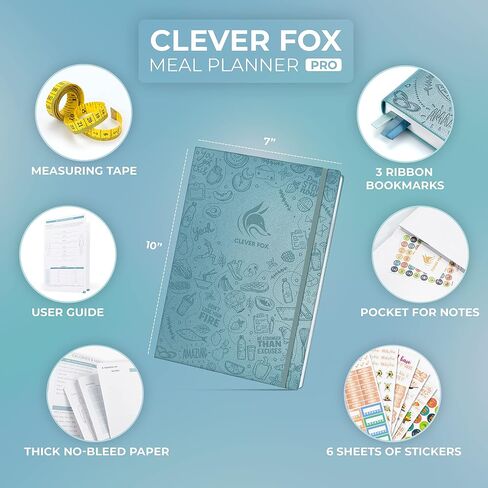 Clever Fox Meal Planner PRO – Weekly Meal Prep Journal with Grocery List & Weigh Loss Tracker – Diet, Fitness & Welness Log Book – Nutrition Diary Notebook – Lasts 12 Months, 7x10" (Rose Gold) in Kuwait