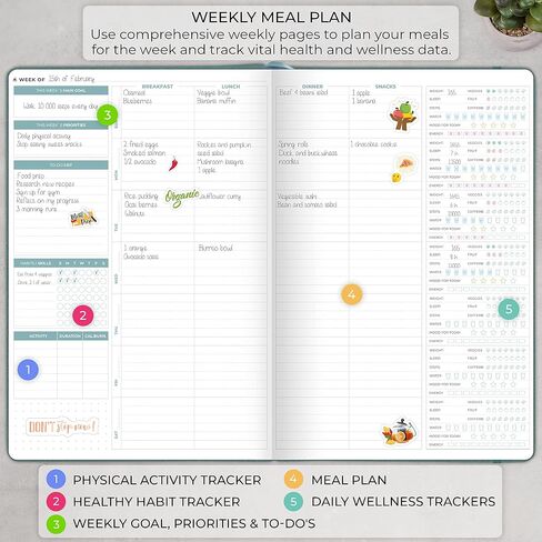 Clever Fox Meal Planner PRO – Weekly Meal Prep Journal with Grocery List & Weigh Loss Tracker – Diet, Fitness & Welness Log Book – Nutrition Diary Notebook – Lasts 12 Months, 7x10" (Rose Gold) in Kuwait