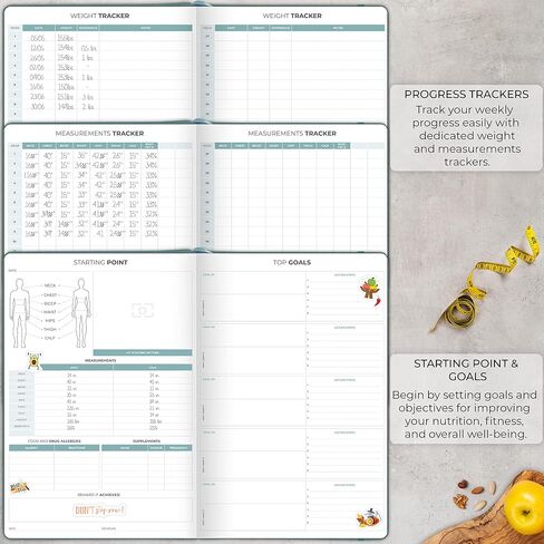 Clever Fox Meal Planner PRO – Weekly Meal Prep Journal with Grocery List & Weigh Loss Tracker – Diet, Fitness & Welness Log Book – Nutrition Diary Notebook – Lasts 12 Months, 7x10" (Rose Gold) in Kuwait