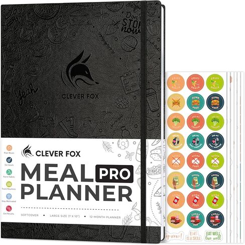 Clever Fox Meal Planner PRO – Weekly Meal Prep Journal with Grocery List & Weigh Loss Tracker – Diet, Fitness & Welness Log Book – Nutrition Diary Notebook – Lasts 12 Months, 7x10" (Rose Gold) in Kuwait