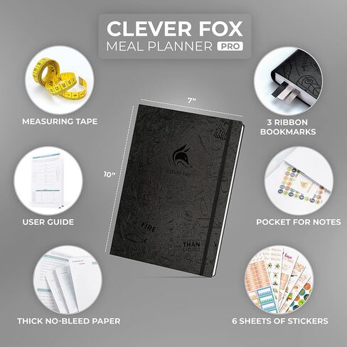 Clever Fox Meal Planner PRO – Weekly Meal Prep Journal with Grocery List & Weigh Loss Tracker – Diet, Fitness & Welness Log Book – Nutrition Diary Notebook – Lasts 12 Months, 7x10" (Rose Gold) in Kuwait