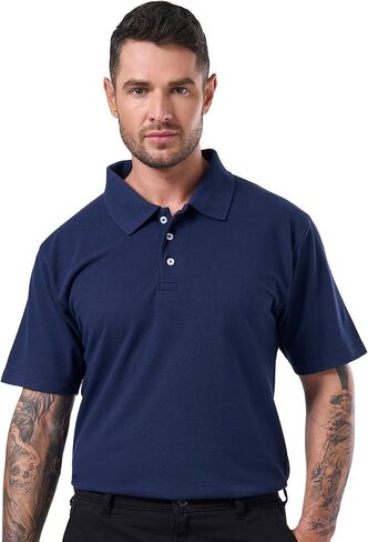 Cotton King Polo Shirts for Men - Mens Polo Shirts Short Sleeve Button Up - Regulat Fit, Pique Summer Tshirt - S to 3XL in Saudi Arabia