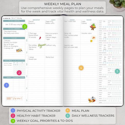 Clever Fox Meal Planner PRO – Weekly Meal Prep Journal with Grocery List & Weigh Loss Tracker – Diet, Fitness & Welness Log Book – Nutrition Diary Notebook – Lasts 12 Months, 7x10" (Rose Gold) in Kuwait