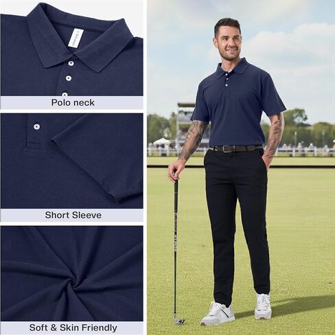 Cotton King Polo Shirts for Men - Mens Polo Shirts Short Sleeve Button Up - Regulat Fit, Pique Summer Tshirt - S to 3XL in Saudi Arabia