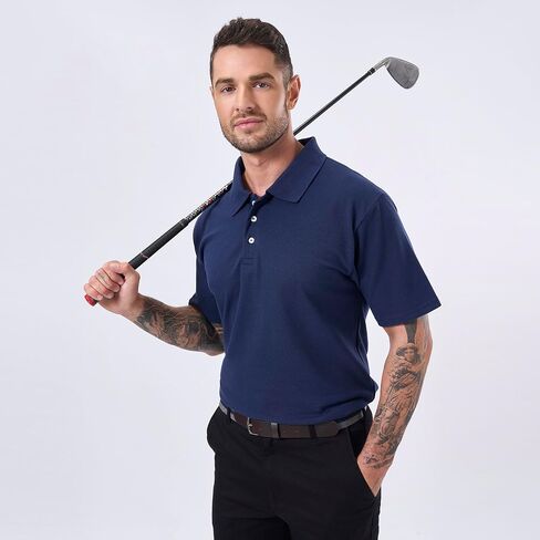 Cotton King Polo Shirts for Men - Mens Polo Shirts Short Sleeve Button Up - Regulat Fit, Pique Summer Tshirt - S to 3XL in Saudi Arabia