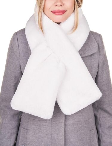 Futrzane Modern Scarf - Womens Faux Fur Stoles Wraps - Soft Collar for Jackets in Kuwait