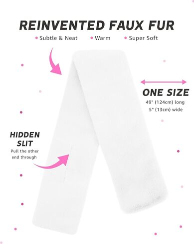 Futrzane Modern Scarf - Womens Faux Fur Stoles Wraps - Soft Collar for Jackets in Kuwait