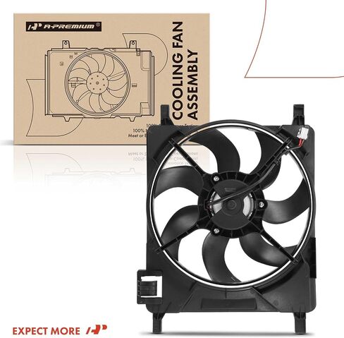 A-Premium Engine Radiator Cooling Fan Assembly Compatible with Select Chevrolet Models - Spark 2013 2014 2015 - Manual Transmission, Replace# 95942353 in Saudi Arabia