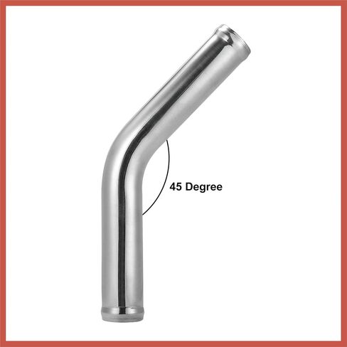 ACROPIX OD 1.5 "38 مللي متر طول 12" 300 مللي متر سبائك الألومنيوم أنبوب المبرد الأنابيب 45 درجة مدخل هواء أنبوب فضي لهجة لقطع غيار السيارات السيارات in Saudi Arabia
