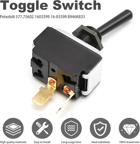 577.75602 Toggle Switch Replacement for Peterbilt Models 330 335 340 348 359 362 377 378 379 Replace 1603399 16-03399 8946K833 in Saudi Arabia