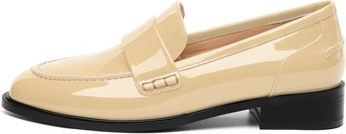 NUMALEO Women's Loafers Penny Loafers & Slip-ons Flats Closed Round Toe Low Heel Shoes 1 Inch Patent Fashion Casual Shoes Comfortable Work Office Flats Dressy Shoes in Saudi Arabia