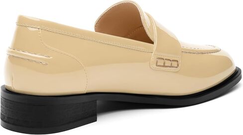 NUMALEO Women's Loafers Penny Loafers & Slip-ons Flats Closed Round Toe Low Heel Shoes 1 Inch Patent Fashion Casual Shoes Comfortable Work Office Flats Dressy Shoes in Saudi Arabia