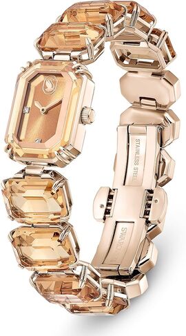 Swarovski Watch, Octagon Cut Crystal Bracelet Band, Brown, Champagne Gold-Tone Finish in Saudi Arabia