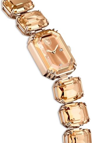 Swarovski Watch, Octagon Cut Crystal Bracelet Band, Brown, Champagne Gold-Tone Finish in Saudi Arabia
