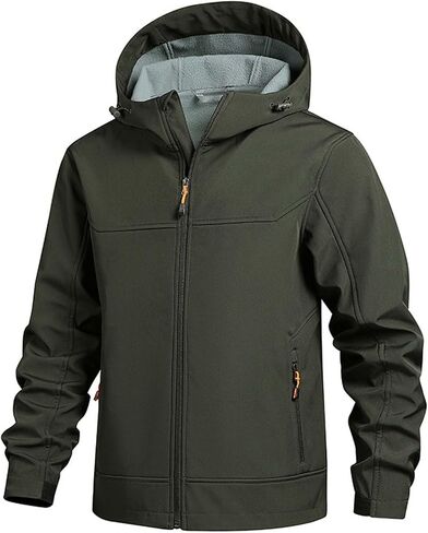 JiXiang Windbreaker Jackets for Men Tactical Softshell Fleece Lined Lightweight Coat with Hood Zipper Outdoor Hiking Jackets in Saudi Arabia