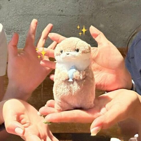 كارتون لطيف ثعالب الماء أفخم دمية مع سلسلة الإبداعية Kawaii Keyrings معلقة قلادة مجوهرات حقيبة المحفظة السحر in Saudi Arabia