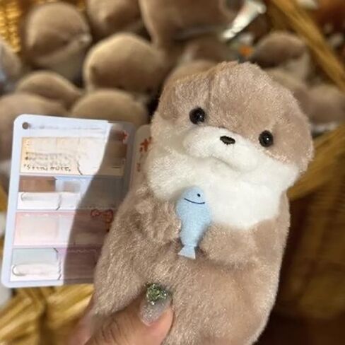 كارتون لطيف ثعالب الماء أفخم دمية مع سلسلة الإبداعية Kawaii Keyrings معلقة قلادة مجوهرات حقيبة المحفظة السحر in Saudi Arabia