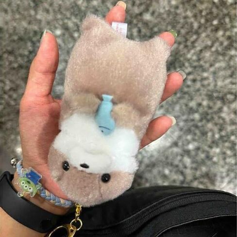 كارتون لطيف ثعالب الماء أفخم دمية مع سلسلة الإبداعية Kawaii Keyrings معلقة قلادة مجوهرات حقيبة المحفظة السحر in Saudi Arabia