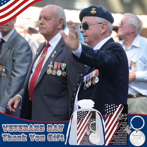 Lyrow Veterans Day Gifts Bulk American Flag Keychain with Patriotic Card Organza Bag for Veteran Patriot Souvenir Gifts in Saudi Arabia