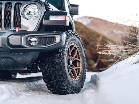 عجلات RockTrix RT105 مقاس 17 بوصة متوافقة مع عجلات Jeep Wrangler JK JL 17x9 5x5 (+12 مم إزاحة) مساحة خلفية 5.5 بوصة، 5x5 PCD، تجويف 71.5 مم، أسود، تناسب أيضًا Gladiator Commander Grand Cherokee (مجموعة من 4) in Saudi Arabia