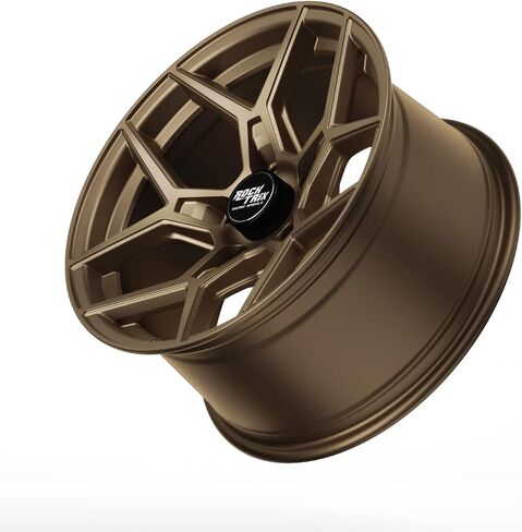 عجلات RockTrix RT105 مقاس 17 بوصة متوافقة مع عجلات Jeep Wrangler JK JL 17x9 5x5 (+12 مم إزاحة) مساحة خلفية 5.5 بوصة، 5x5 PCD، تجويف 71.5 مم، أسود، تناسب أيضًا Gladiator Commander Grand Cherokee (مجموعة من 4) in Saudi Arabia