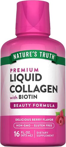 Nature's Truth Liquid Collagen | 16 oz | with Biotin | Beauty Formula | Berry Flavor | Non-GMO & Gluten Free Supplement in Saudi Arabia