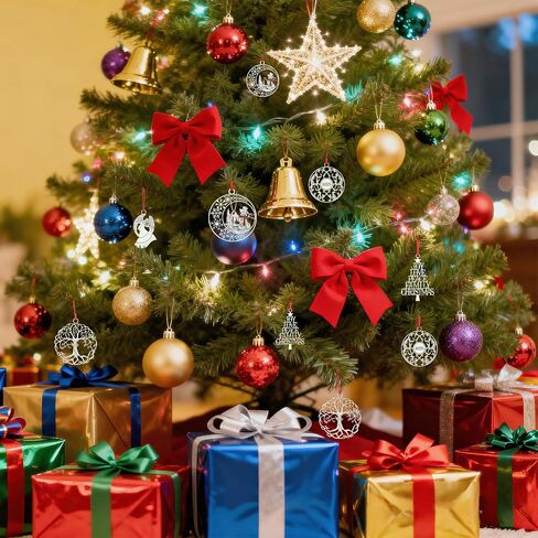Christmas Ornaments 2025, Solid Pewter Christmas Tree Ornaments Handcrafted Pewter Xmas Pendants Decoration DIY Festive Home Hanging Ornaments for Christmas Trees Winter Decor in Saudi Arabia