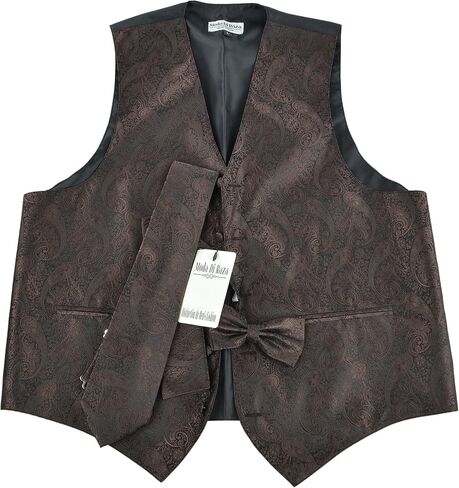 Moda Di Raza- 4 Pc Mens Paisley Tuxedo Dress Suit | Vest | Hanky | Tie | Bow-Tie in Saudi Arabia