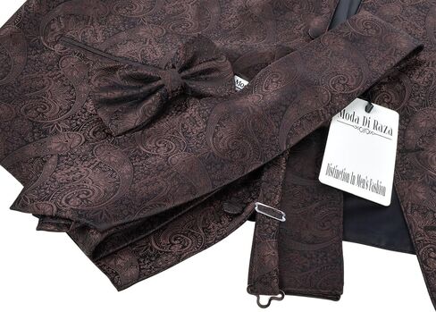 Moda Di Raza- 4 Pc Mens Paisley Tuxedo Dress Suit | Vest | Hanky | Tie | Bow-Tie in Saudi Arabia