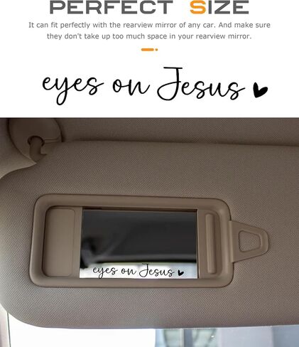 2PCS Car Stickers,Christian Car Decals,Jesus Stickers for Cars,Car Accessories Rearview Mirror Decal,Vinyl Tumbler Affirmation Reminder Faith Religious Sticker,Fit for Most Cars (Black) in Saudi Arabia
