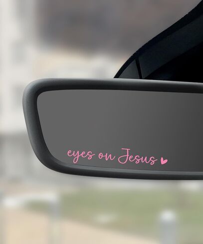 2PCS Car Stickers,Christian Car Decals,Jesus Stickers for Cars,Car Accessories Rearview Mirror Decal,Vinyl Tumbler Affirmation Reminder Faith Religious Sticker,Fit for Most Cars (Black) in Saudi Arabia