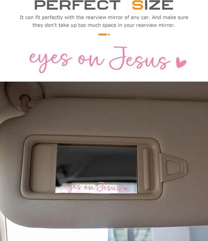2PCS Car Stickers,Christian Car Decals,Jesus Stickers for Cars,Car Accessories Rearview Mirror Decal,Vinyl Tumbler Affirmation Reminder Faith Religious Sticker,Fit for Most Cars (Black) in Saudi Arabia