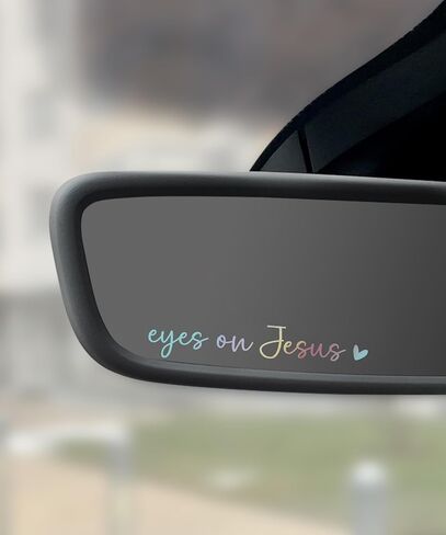 2PCS Car Stickers,Christian Car Decals,Jesus Stickers for Cars,Car Accessories Rearview Mirror Decal,Vinyl Tumbler Affirmation Reminder Faith Religious Sticker,Fit for Most Cars (Black) in Saudi Arabia