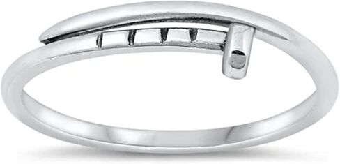 CloseoutWarehouse 925 Sterling Silver Thin Nail Ring in Saudi Arabia