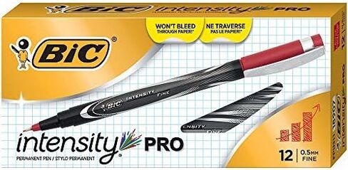 BIC Intensity PRO Permanent Marker Pen, Fine Point (0.5 mm), Black, Bold & Long-Lasting Color, 12-Count in Saudi Arabia