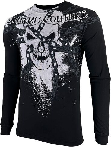 تي شيرت Xtreme Couture من Affliction للرجال بأكمام طويلة وسلسلة in Saudi Arabia