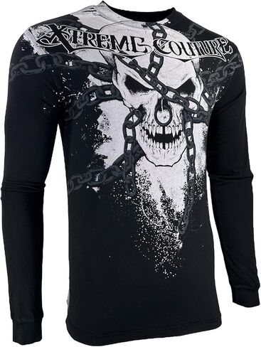 تي شيرت Xtreme Couture من Affliction للرجال بأكمام طويلة وسلسلة in Saudi Arabia