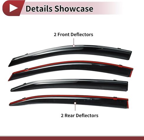 Window Deflectors for Nissan Altima 2007-2012 Side Window Vent Visors Black Reinforced Acrylic 4 Pcs in Saudi Arabia