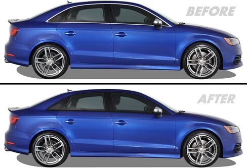 SlickMod كروم حذف تراكب الفينيل المعتم لسيارة 2014 2020 Audi A3 S3 نافذة الكسوة الساتان الأسود in Saudi Arabia