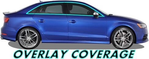 SlickMod كروم حذف تراكب الفينيل المعتم لسيارة 2014 2020 Audi A3 S3 نافذة الكسوة الساتان الأسود in Saudi Arabia