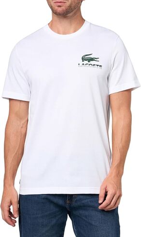 تي شيرت رجالي من Lacoste برقبة دائرية وأكمام قصيرة ومقاس عادي in Saudi Arabia